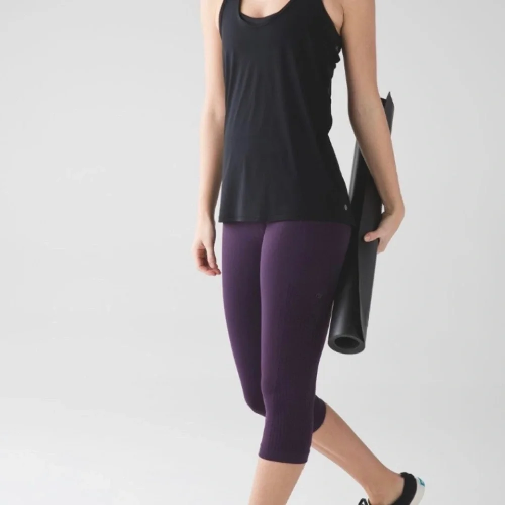 Lululemon Flow & Go Crop Leggings Deep Zinfandel